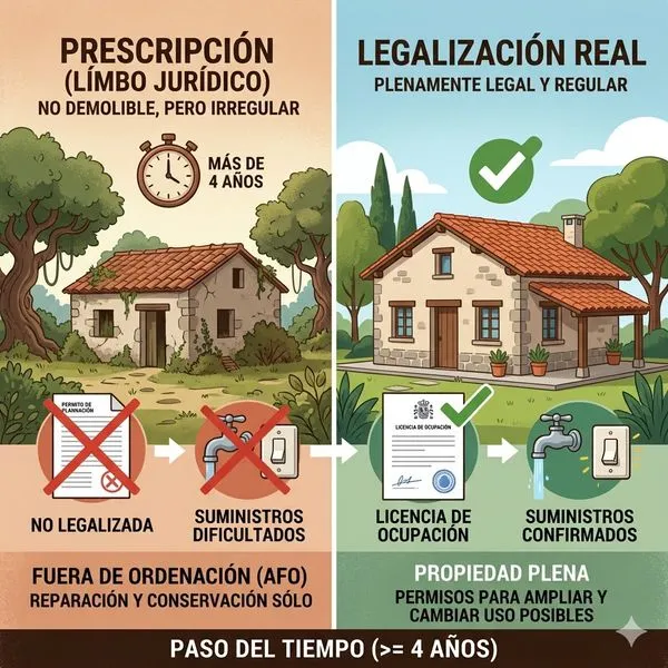 Legalizar construcción en suelo rústico de 4 años